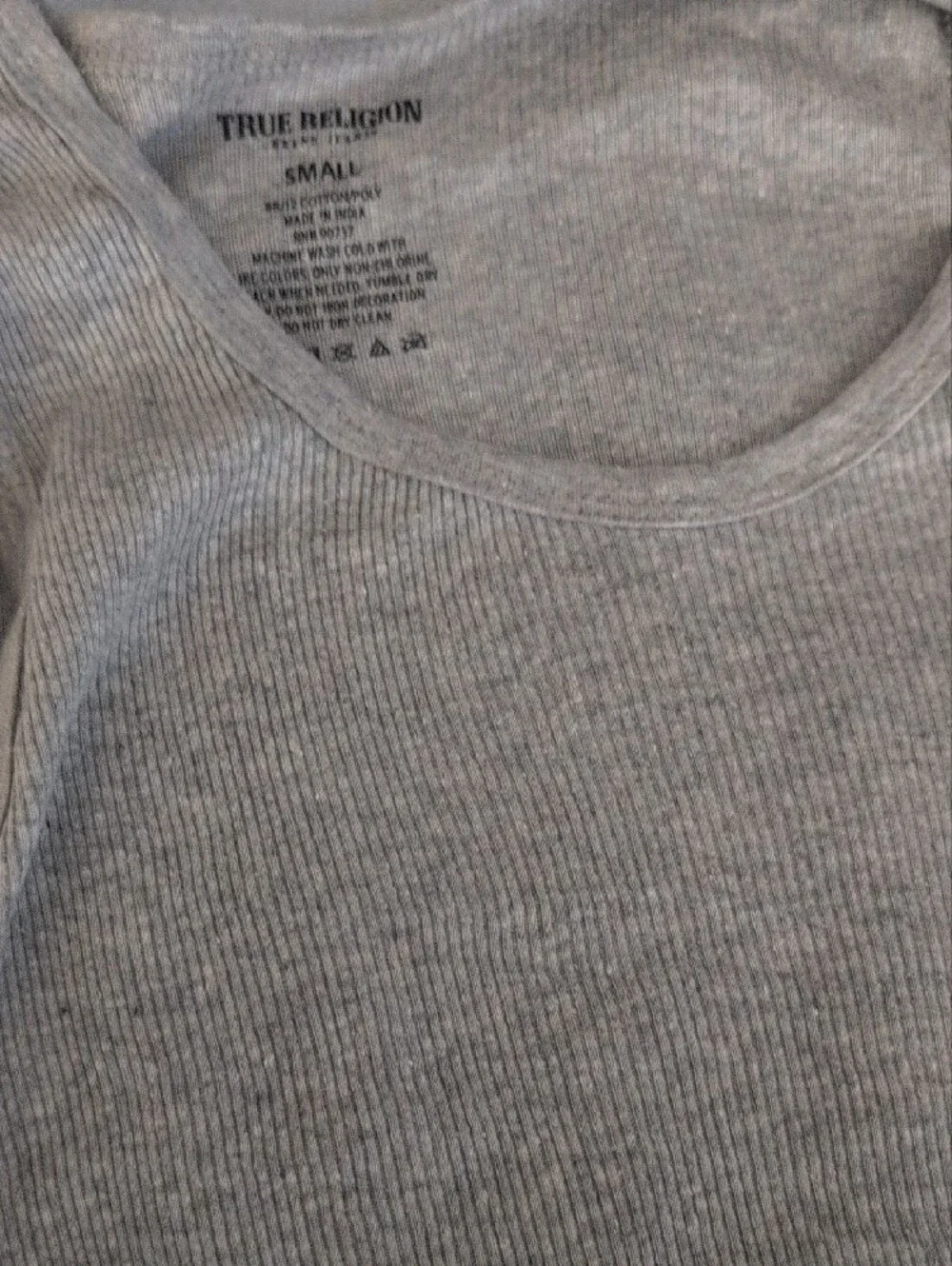 True Religion White Ribbed Scoop Neck Tank Top